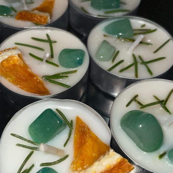 Christmas Tree Farm Tea Light Candles Set of 6 Hand Crafted - Picture 2 of 5